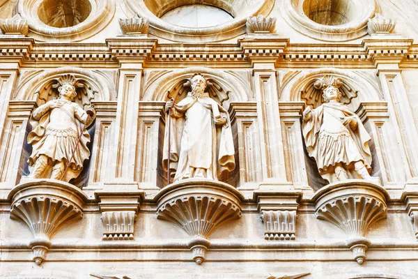 From below shot of Logrono cathedral — Stok fotoğraf