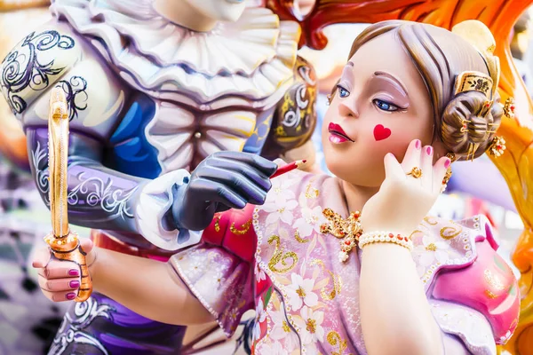 Alzira Spain March Las Fallas Papermache Models Constructed Burnt Traditional — Stockfoto