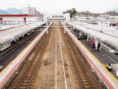OSAKA; JAPONYA - APRIL 05, 2018: Osaka Japonya 'nın en büyük ikinci metropolitan alanıdır ve Dünya Fuarı 2025' e ev sahipliği yapacak..