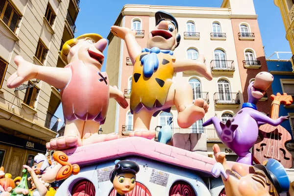 Alzira Spain March Las Fallas Papermache Models Constructed Burnt Traditional — Stok fotoğraf