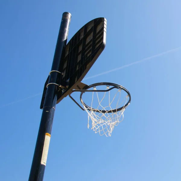 Terrain Basket Noir Dans Une École — Photo