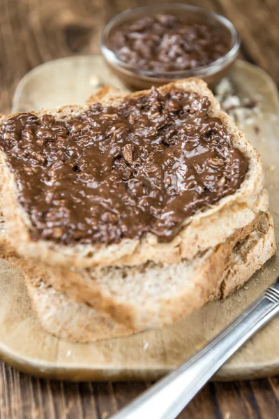 Fresh made sandwich with Chocolate Cream — Stock Photo, Image