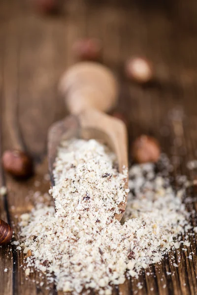 Portion of grounded Hazelnuts — Stock Photo, Image