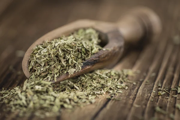 Heap of dried Stevia leaves — Stock Photo, Image