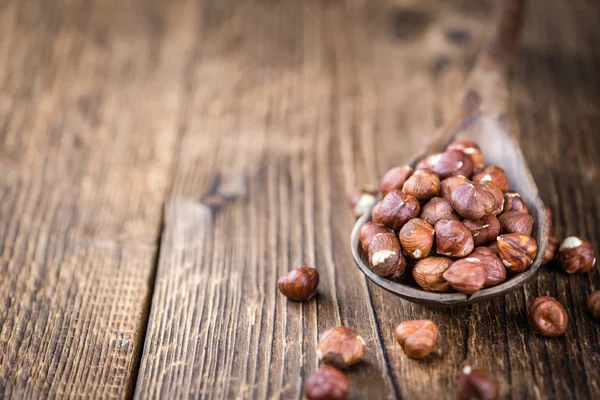 Hazelnut Kernels on table — Stock Photo, Image