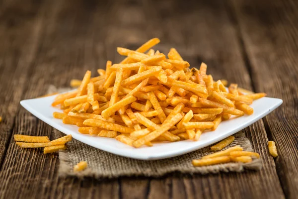 Bowl with Potato Sticks (close-up shot) — Stock Photo, Image