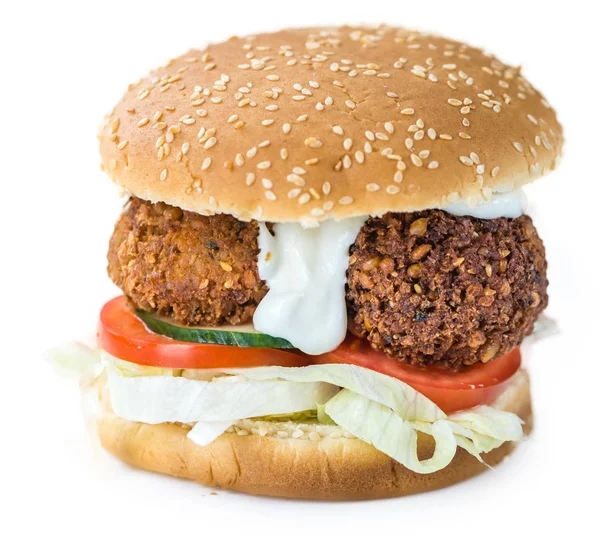 Falafel Burger isolé sur blanc — Photo