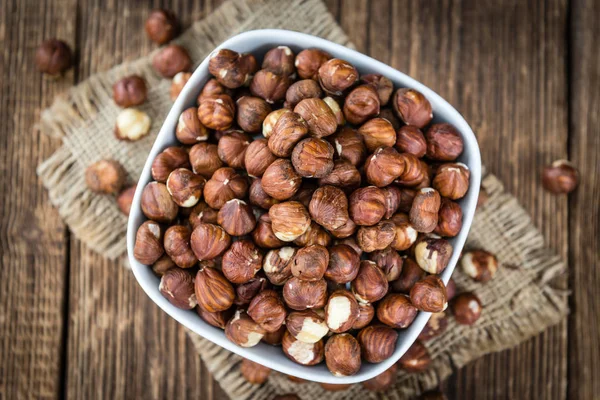 Avelã Kernels em fundo vintage — Fotografia de Stock