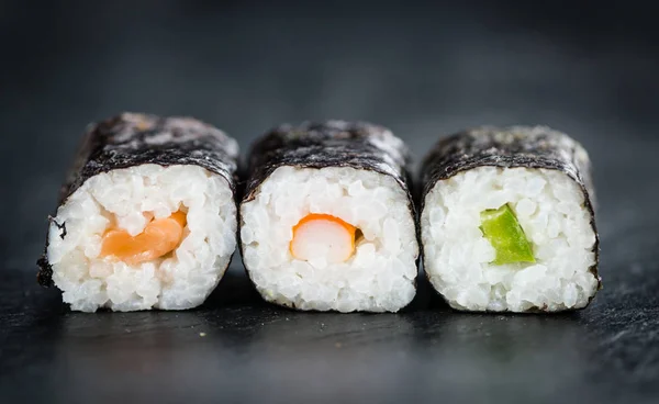 いくつかの寿司スレート スラブ — ストック写真