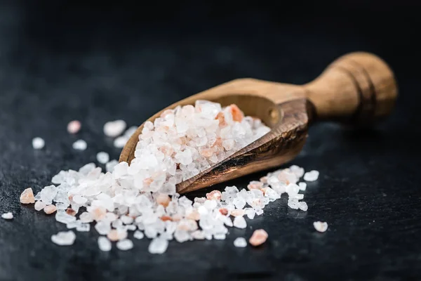 Salt on a vintage slate slab — Stock Photo, Image