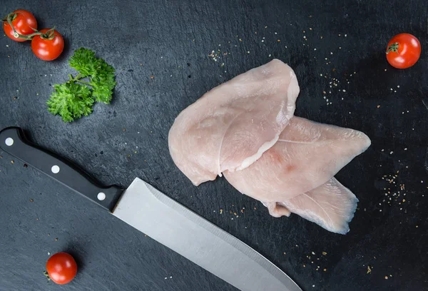 Chicken Cutlets on a slate slab — Stock Photo, Image