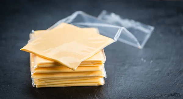 Parte de fatias de queijo — Fotografia de Stock