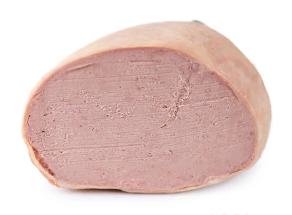 Portion de Liverwurst isolée sur blanc — Photo