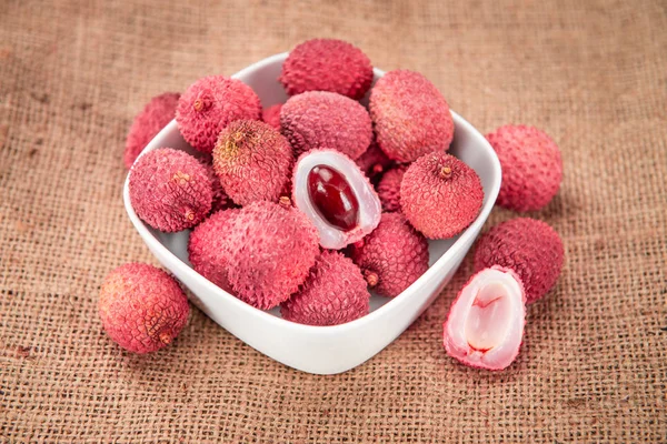 Porzione di litchi Frutta — Foto Stock