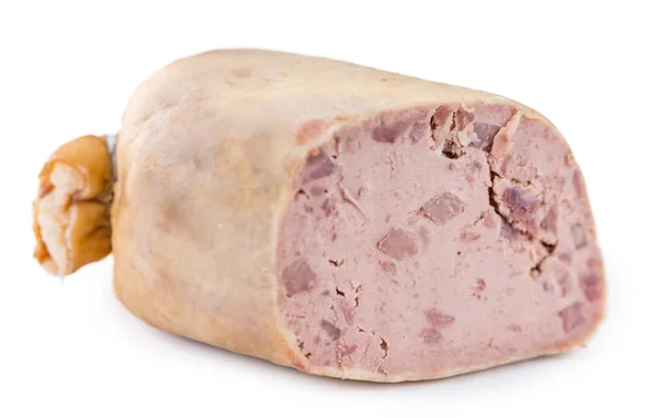 Portion de Liverwurst isolée sur blanc — Photo