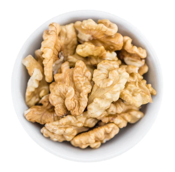 Cracked Walnuts in bowl — Stock Photo, Image