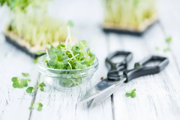 Gedeelte van vers gesneden Cress — Stockfoto