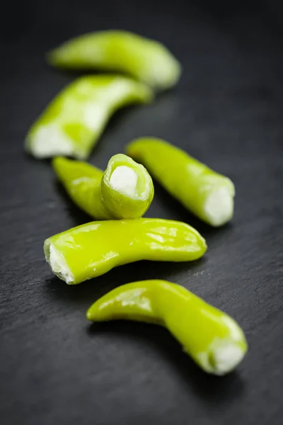 Anteil grüner Chilischoten — Stockfoto