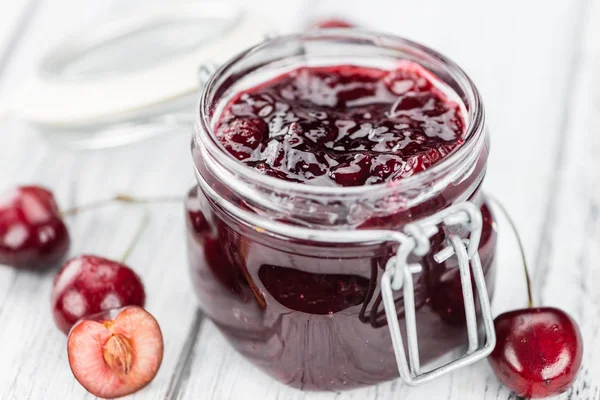 Cherry Jam serving in glass — Stock Photo, Image