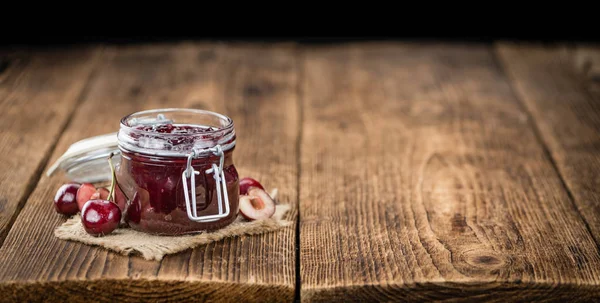 Cherry Jam serving in glass — Stock Photo, Image