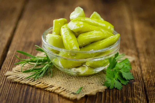 Green chilis filled with cheese — Stock Photo, Image