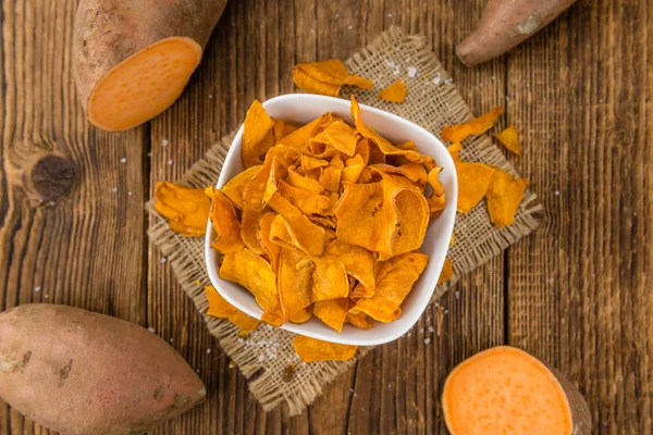 Zoete aardappel chips — Stockfoto