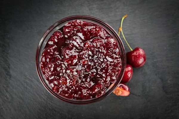 Sweet cherry jam — Stock fotografie