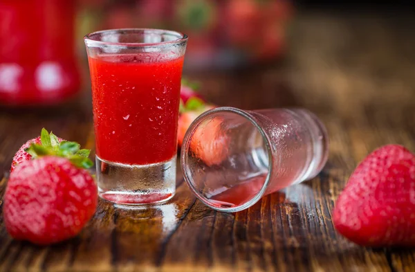 Some homemade Strawberry liqueur — Stock Photo, Image
