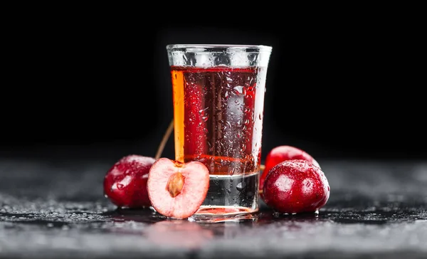 Some homemade Cherry Liqueur — Stock Photo, Image