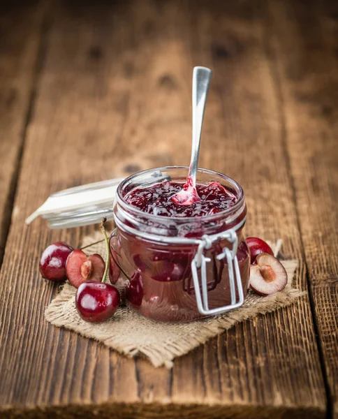 Cherry Jam on table — Stock Photo, Image