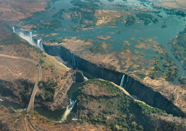 Victoria Falls v Zimbabwe na sucho — Stock fotografie