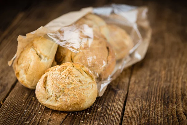 German Rolls on rustic wooden background — Stock Photo, Image