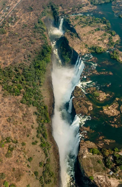 Victoria Falls v Zimbabe na sucho — Stock fotografie