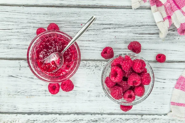 Fresh made Raspberry Jam — Stock Photo, Image