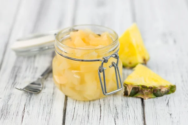 Portion of fresh Preserved Pineapple pieces — Stock Photo, Image