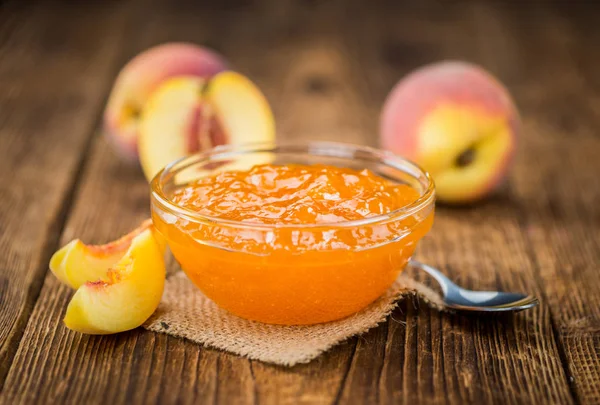 Peach Jam on a vintage background — Stock Photo, Image