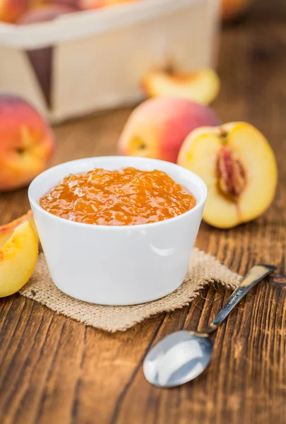 Marmellata di pesche fatta in casa — Foto Stock