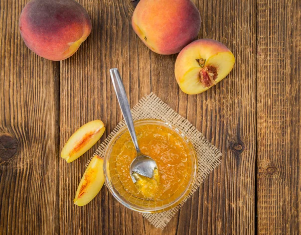 Peach Jam on a vintage background — Stock Photo, Image