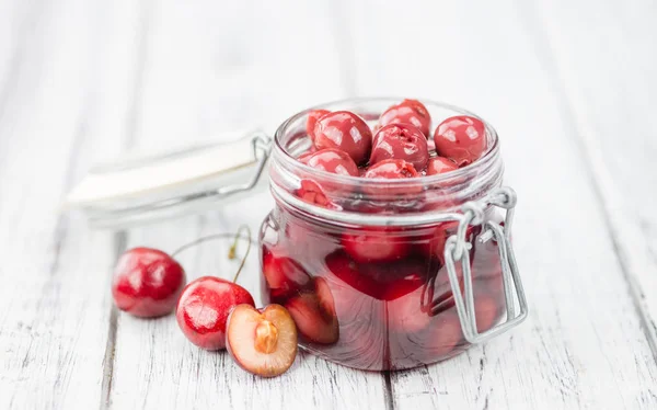 Preserved Cherries on a vintage background — Stock Photo, Image