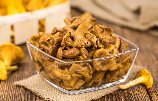 Pile of preserved chanterelles — Stock Photo, Image