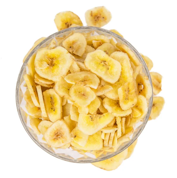 Сушеные банановые чипсы — стоковое фото