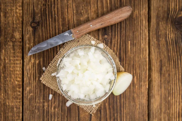 Diced white onions — Stock Photo, Image