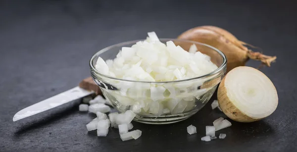 Gewürfelte weiße Zwiebeln — Stockfoto