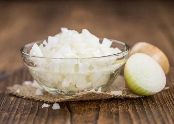 Cipolle bianche tagliate a dadini — Foto Stock