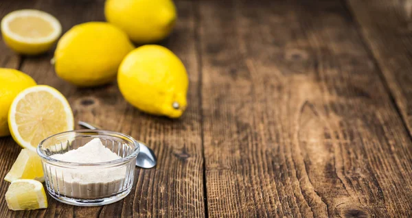 Portion of healthy Lemon powder — Stock Photo, Image