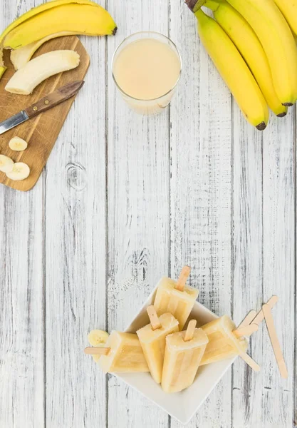 Zelfgemaakte banaan ijslollys — Stockfoto