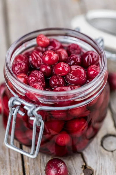 Preserved Cranberries in jar — Stock Photo, Image