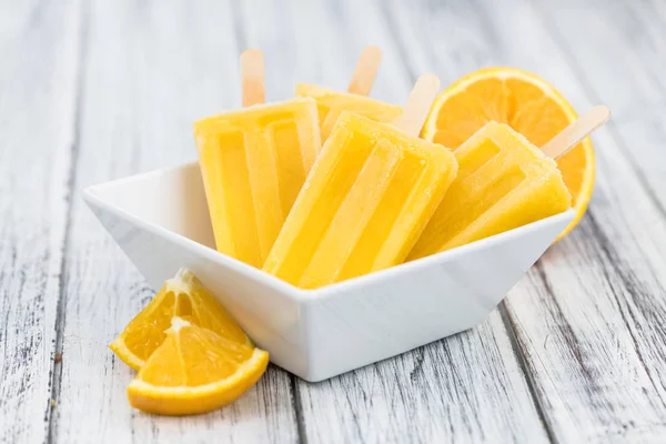 Domowe popsicles pomarańczowy — Zdjęcie stockowe