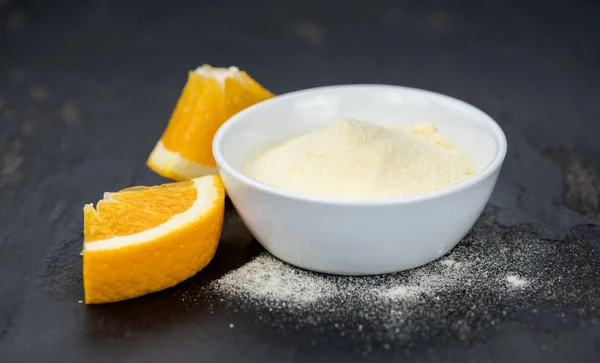 Portion frisch gemachtes Orangenpulver — Stockfoto