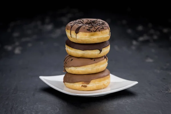 Frisch Gemachte Donuts Als Detaillierte Nahaufnahmen Selektiver Fokus — Stockfoto